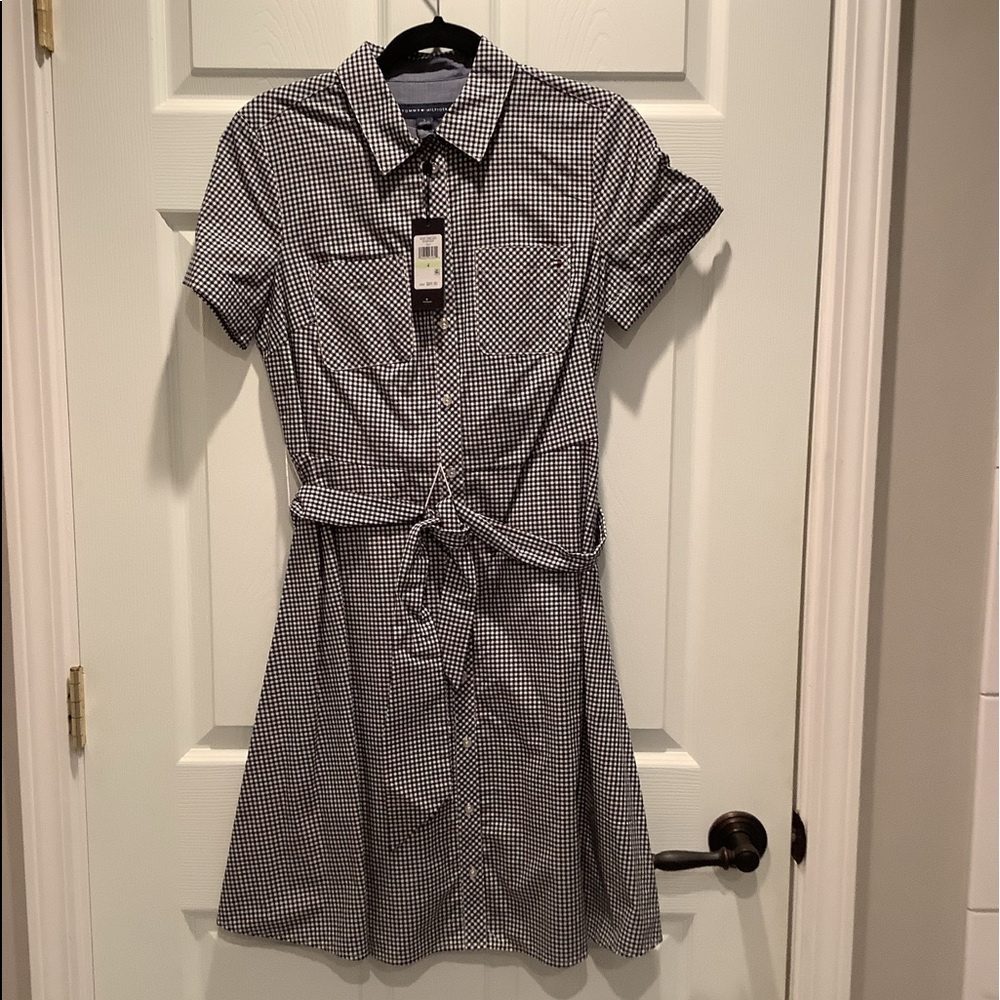 Tommy Hilfiger black and white checked dress. New with tags.